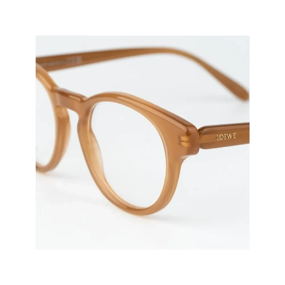 Loewe Women Eyeglasses Brown Round LW50085I SLIM 047 NEW AUTHENTIC